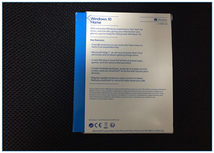 Microsoft Windows-Software, Vensters 10 Huis Volledige Versie 32 & USB-flashstation Kleinhandelsdoos met 64 bits