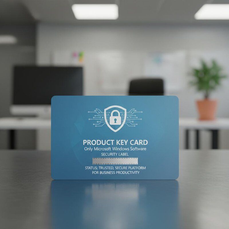 Product Key Card Only Microsoft Windows Software Security Label Status Trusted Secure Platform For Business Productivity