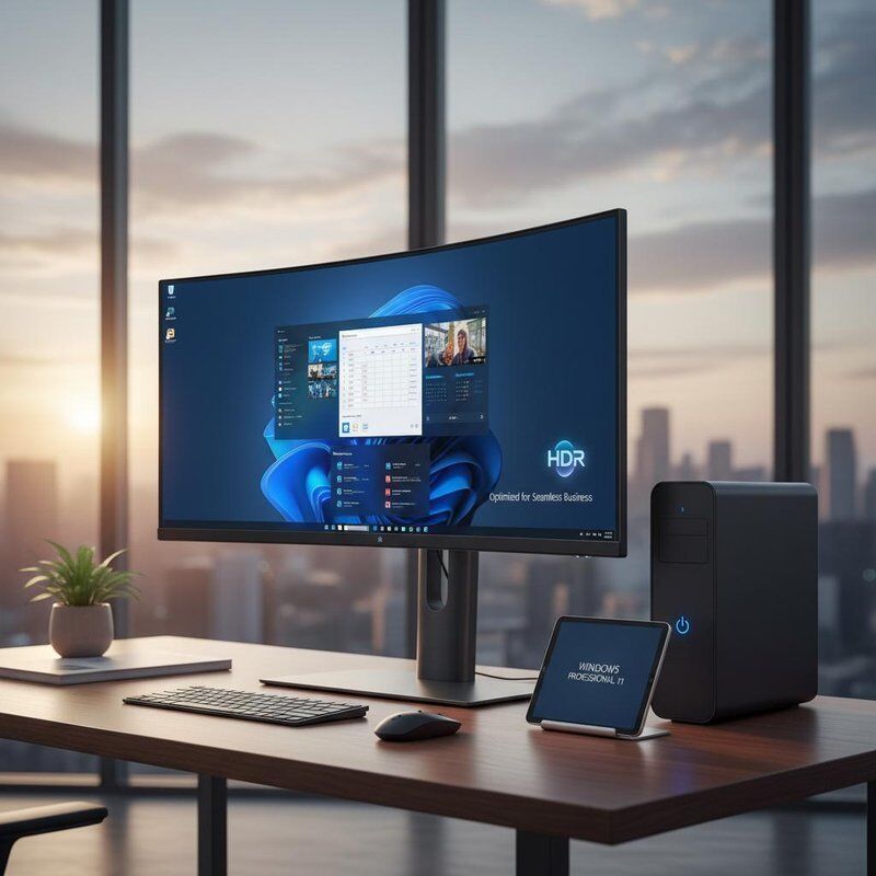 System Type Windows Including Windows Professional 11 and HDR Capable Monitor Optimized for Seamless Business Operations